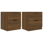 vidaXL Tables de chevet 2 Pièces Chêne marron Bois d'ingénierie