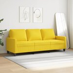 vidaXL Canapé à 3 places Jaune clair 180 cm Tissu