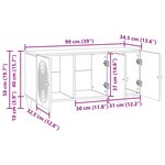 vidaXL Meuble TV 99 x 34 5 x 50 cm Sonoma gris Bois d'ingénierie