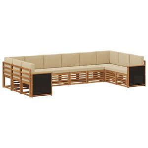 vidaXL Ensemble de canapé d'angle avec coussin 7 Pièces Naturel
