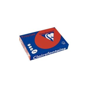 Ramette de 250 Feuilles Papier 120g A4 210x297 mm Rouge groseille CLAIREFONTAINE