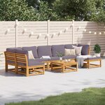 vidaXL Salon de jardin avec coussins 8 Pièces bois massif d'acacia