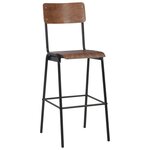 vidaXL Chaises de bar lot de 4 contreplaqué solide et acier