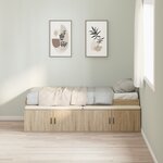 vidaXL Cadre de lit de rangement Chêne Sonoma 90x200 cm