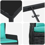 vidaXL Set de Jardin de 9 Pièces en Rattan Poly Noir