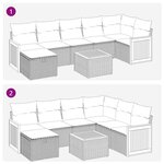 vidaXL Salon de jardin avec coussins 8 Pièces beige résine tressée