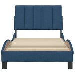 vidaXL Cadre de lit sans matelas bleu 90x200 cm tissu