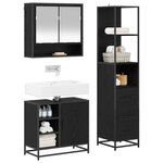 vidaXL Ensemble de mobilier de salle de bain 3 Pièces Chêne noir