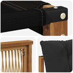 vidaXL Ensemble de canapés d'extérieur 4 pc Naturel et noir