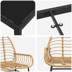 vidaXL Ensemble de salle à manger pour jardin 9 Pièces Marron polyrotin