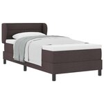 vidaXL Lit à ressorts avec matelas Marron foncé 80 x 200 cm tissu