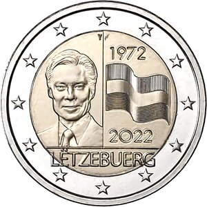 Pièce de monnaie 2 euro commémorative Luxembourg 2022 – Drapeau luxembourgeois