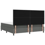 vidaXL Lit à ressort avec matelas et LED Gris foncé 200x200 cm Tissu