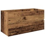 vidaXL Meuble lavabo avec bassin et robinet intégrés vieux bois