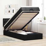 vidaXL Cadre de lit ottoman avec matelas noir 90x190 cm tissu
