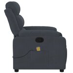 vidaXL Fauteuil inclinable de massage gris foncé velours