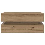 vidaXL Table basse avec lumières LED chêne artisanal 90x50x40 cm