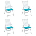 vidaXL Coussins de chaise de jardin lot de 4 turquoise 50x50x3cm tissu