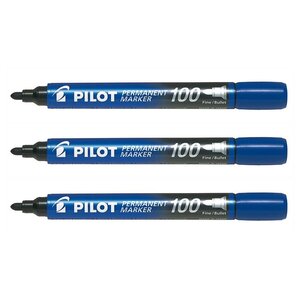 Marqueur Permanent SCA 100 Pointe Ogive Fine / Moyenne Bleu x 3 PILOT