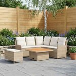 vidaXL Ensembles de meubles 5 Pièces Beige et crème Rotin PE