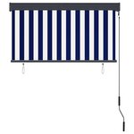 vidaXL Store roulant d'extérieur 120x250 cm Bleu et blanc