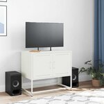 vidaXL Meuble TV blanc 68 5x39x60 5 cm acier