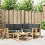 vidaXL Ensemble de canapés d'extérieur 5 Pièces Blanc et anthracite