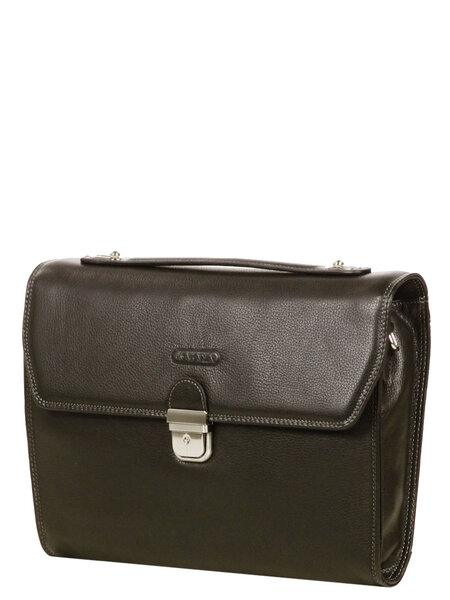 Serviette Architecte en cuir - KATANA - 35 cm - 1 soufflet - 69328-Chocolat