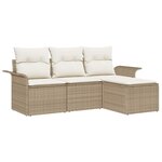 vidaXL Ensemble de canapé de jardin 4 Pièces Beige 55 x 55 x 37cm