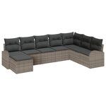vidaXL Ensemble de canapé de jardin avec coussin 8 Pièces Gris Poly rotin