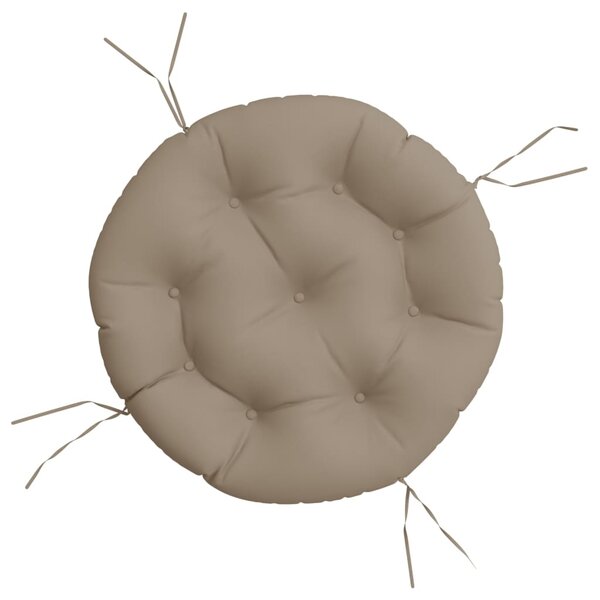 vidaXL Coussin rond taupe Ø 60 x11 cm tissu oxford