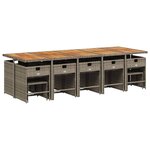 vidaXL Ensemble à manger de jardin 15 Pièces coussins gris résine tressée