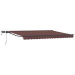 vidaXL Cadre de store manuel avec LEDs Marron et anthracite 4 5 × 3 m