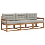vidaXL Ensemble de canapés d'extérieur 3 pc Gris Naturel et Clair