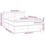 vidaXL Sommier à lattes de lit avec matelas Gris foncé 140x190cm Tissu
