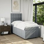 vidaXL Sommier à lattes de lit avec matelas gris clair 80x200 cm tissu