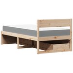 vidaXL Lit avec tiroirs et matelas 100x200 cm bois massif de pin
