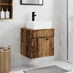 vidaXL Meuble de lavabo mural Bois ancien 49 x 41 x 63 cm