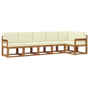 vidaXL Ensemble de canapés d'extérieur 6 pc Naturel et Crème
