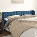 vidaXL Tête de lit avec oreilles Bleu foncé 163x23x78/88 cm Velours
