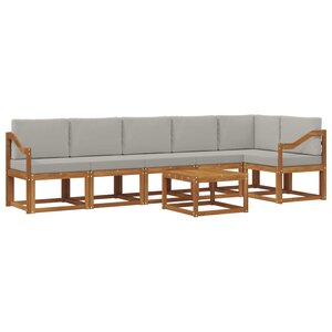 vidaXL Ensemble de canapés d'extérieur 7 pc Gris Naturel et Clair