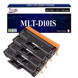 T3AZUR - 4x Toners compatibles avec Samsung MLT-D101S D101S pour Samsung ML-2160 ML-2162 ML-2164 ML-2164W ML-2165 ML-2165W ML-2168 SCX-3400 SCX-3400F SCX-3401 SCX-3405 SCX-3405F SCX-3405FW