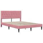 vidaXL Cadre de lit avec matelas Rose 160 x 200 cm Velours