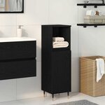 vidaXL Meuble de Salle de Bain avec porte Chêne noir 30 x 30 x 100 cm