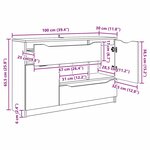 vidaXL Buffet avec tiroir Blanc 100 x 30 x 65 6 Bois d'ingénierie