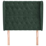 vidaXL Tête de lit avec oreilles Vert foncé 93x23x118/128 cm Velours