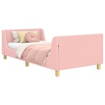 vidaXL Cadre de lit pour enfants avec tête de lit Rose 90 x 190 cm