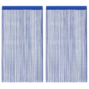 vidaXL Rideau en fils 2 Pièces 140 x 250 cm Bleu