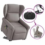 vidaXL Fauteuil inclinable de massage Taupe Tissu