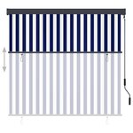 vidaXL Store roulant d'extérieur 160x250 cm Bleu et blanc